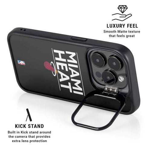 NBA Miami Heat Standard - Black iPhone 16 Pro Kickstand Case